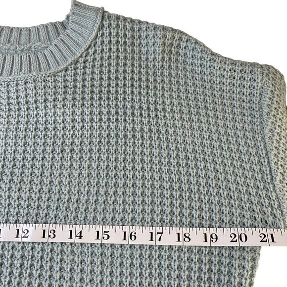 SO Waffle Knit Long Sleeve Crew Neck Sweater Coastal Beachy Travel Size S - Picture 6 of 9